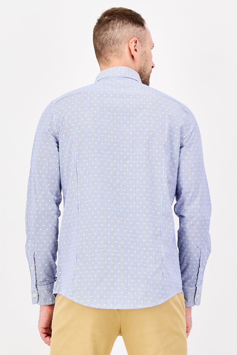 Chaps Men Slim Fit Stripe Long Sleeve Casual Shirt, Multicolor - Image 4